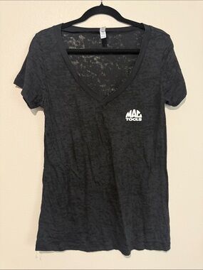 Women's Black V-Neck Logo Tee